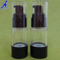 New Arrival 2 pcs 15 ml Refillable Skin Care Airless Pump Bottle Airtight Clear Plastic Container with Plastic Lid